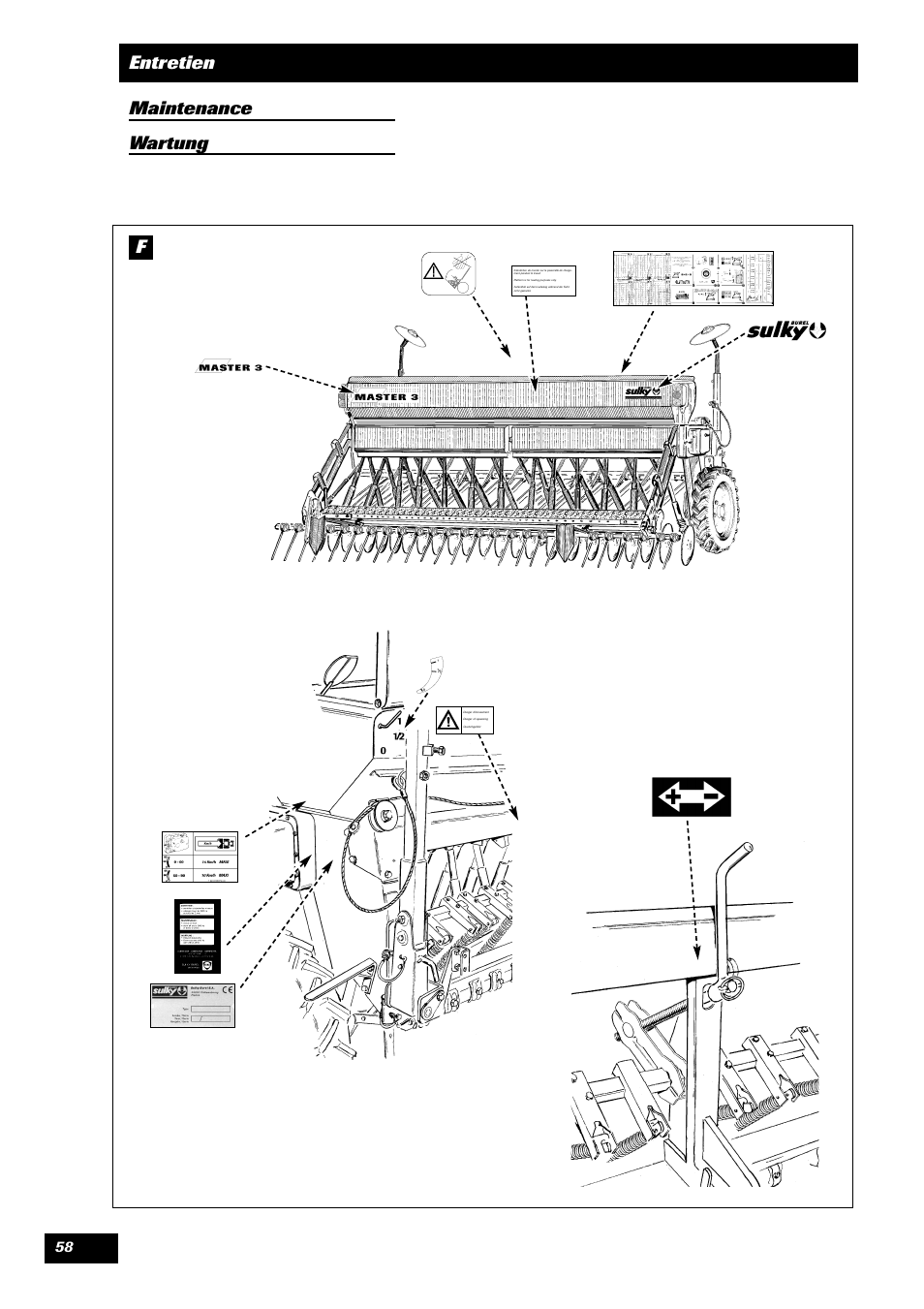 Entretien maintenance wartung f | Sulky Master 3 User Manual | Page 59 / 96