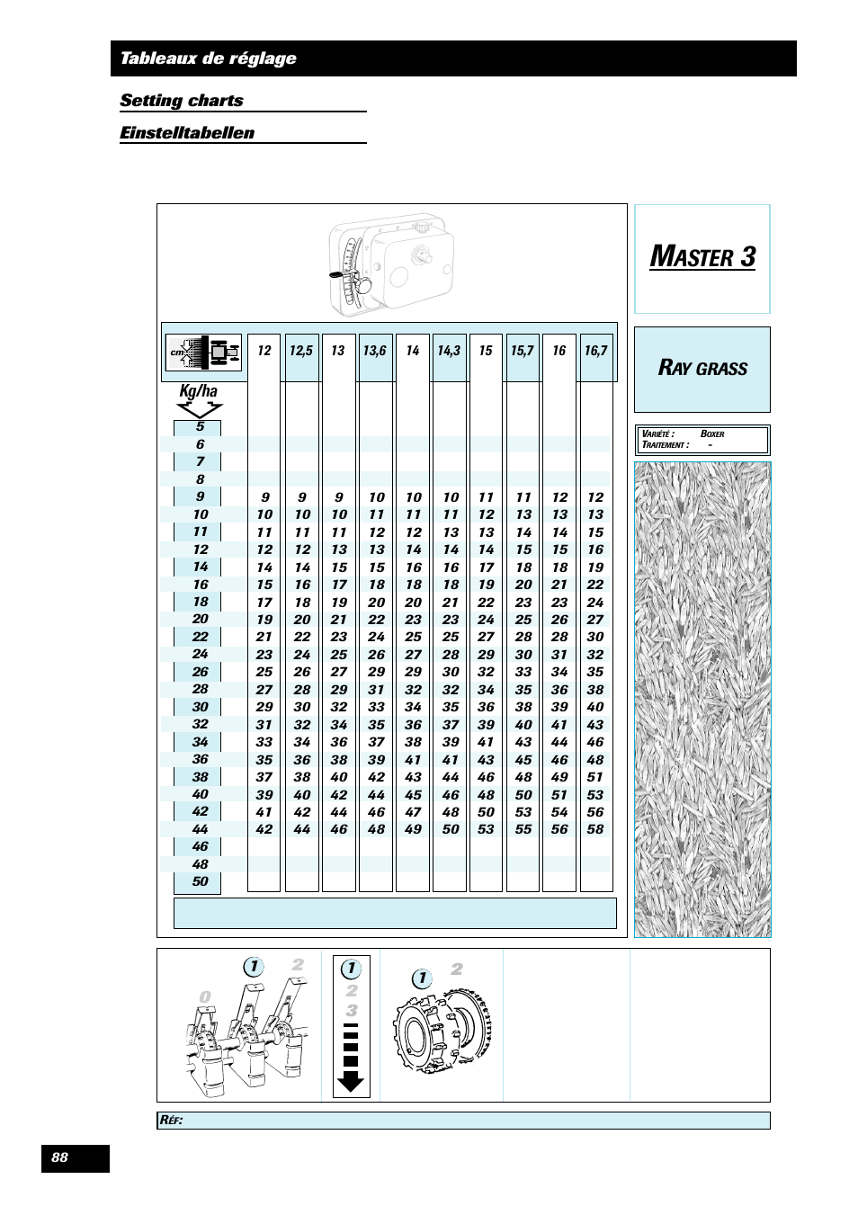 Aster, Ay grass | Sulky Master 3 User Manual | Page 89 / 96