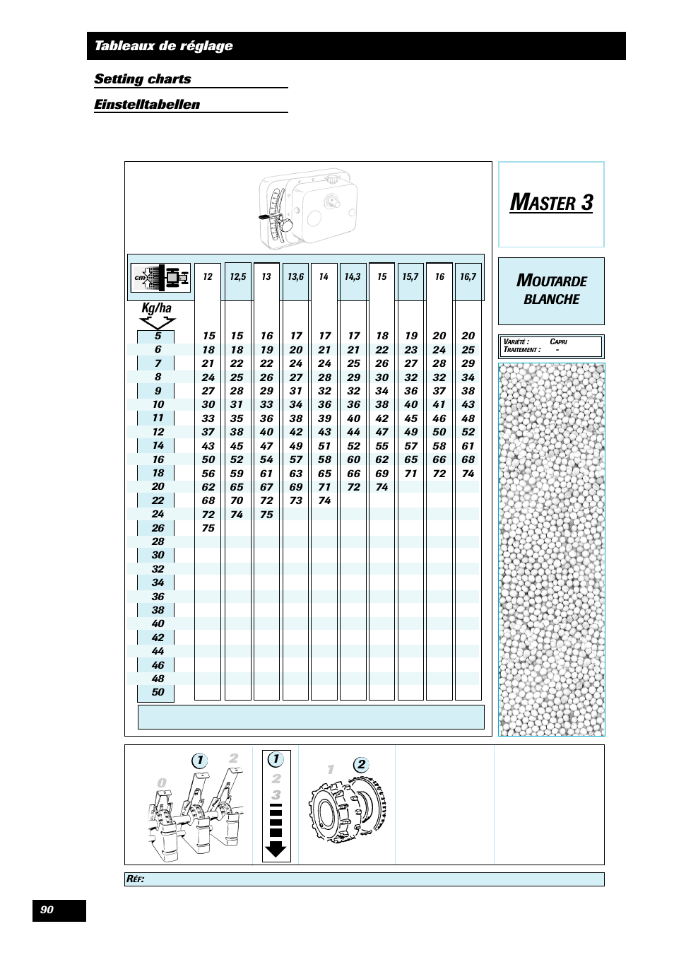 Aster, Outarde blanche | Sulky Master 3 User Manual | Page 91 / 96