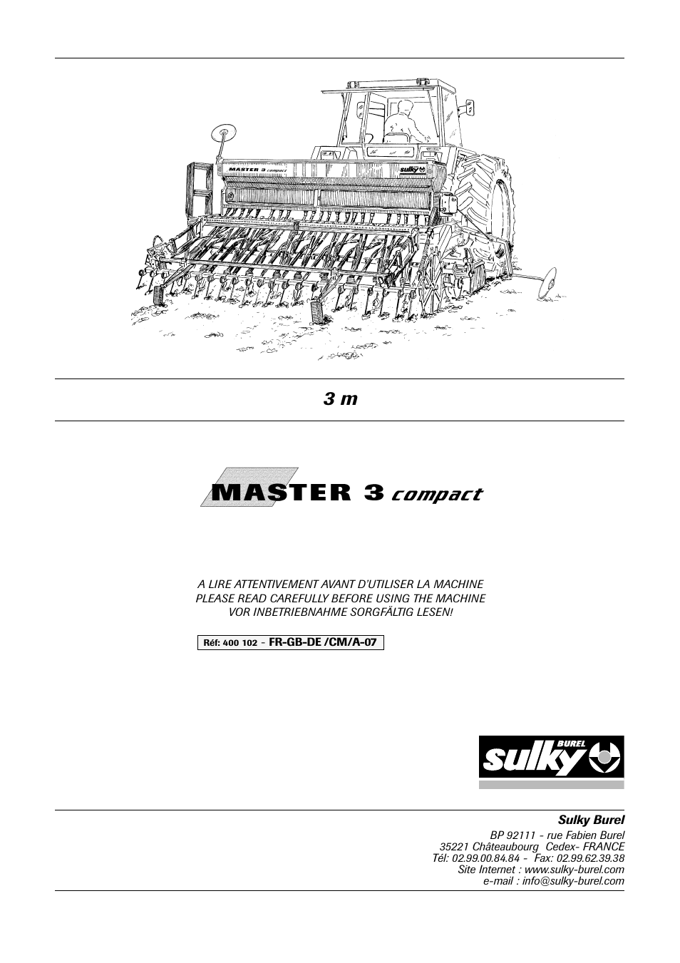 Sulky Master 3 Compact User Manual | 102 pages