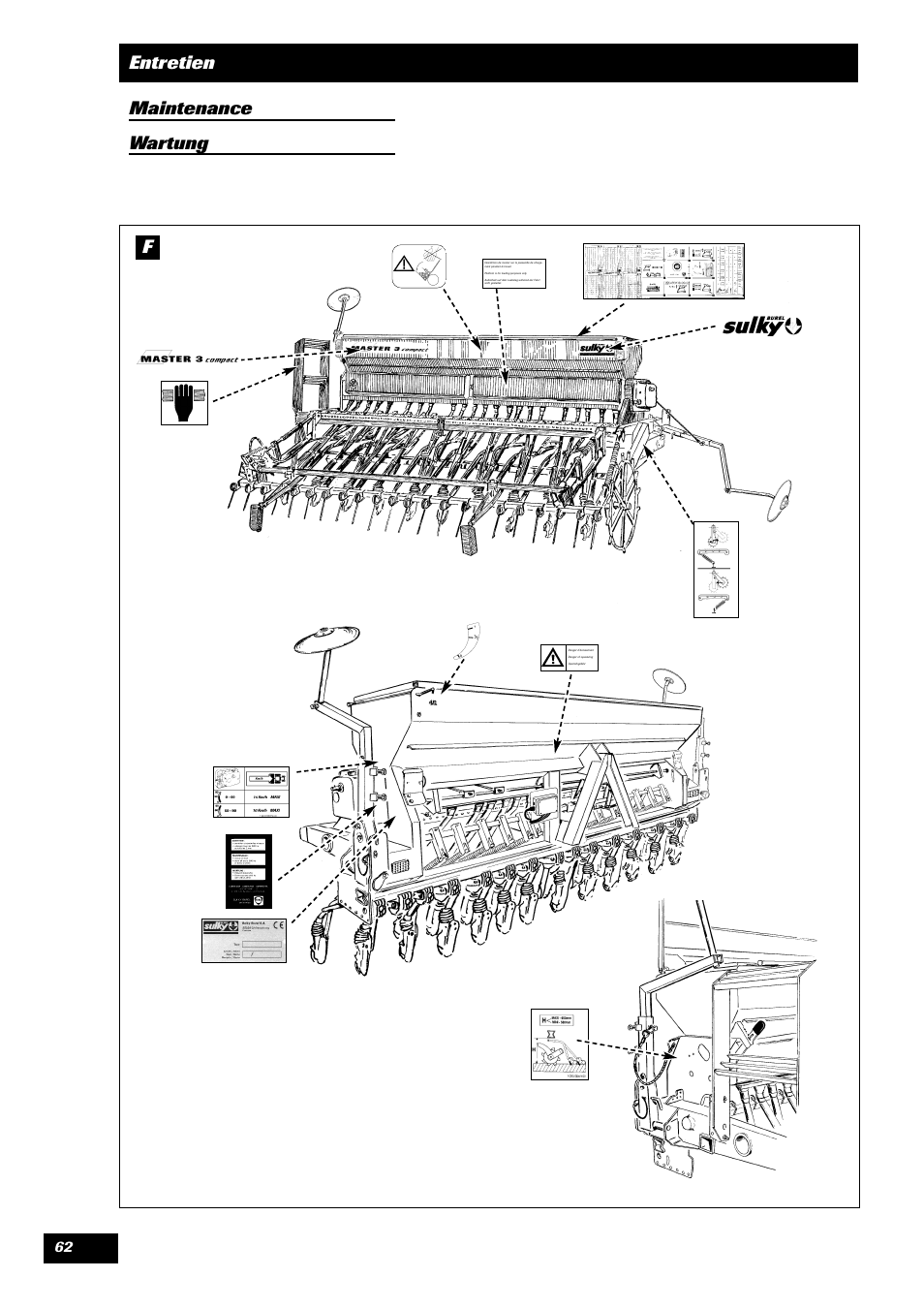 Entretien maintenance wartung f | Sulky Master 3 Compact User Manual | Page 63 / 102