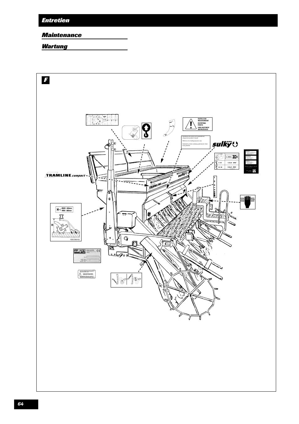 Entretien maintenance wartung f | Sulky Compact Tramline User Manual | Page 65 / 104