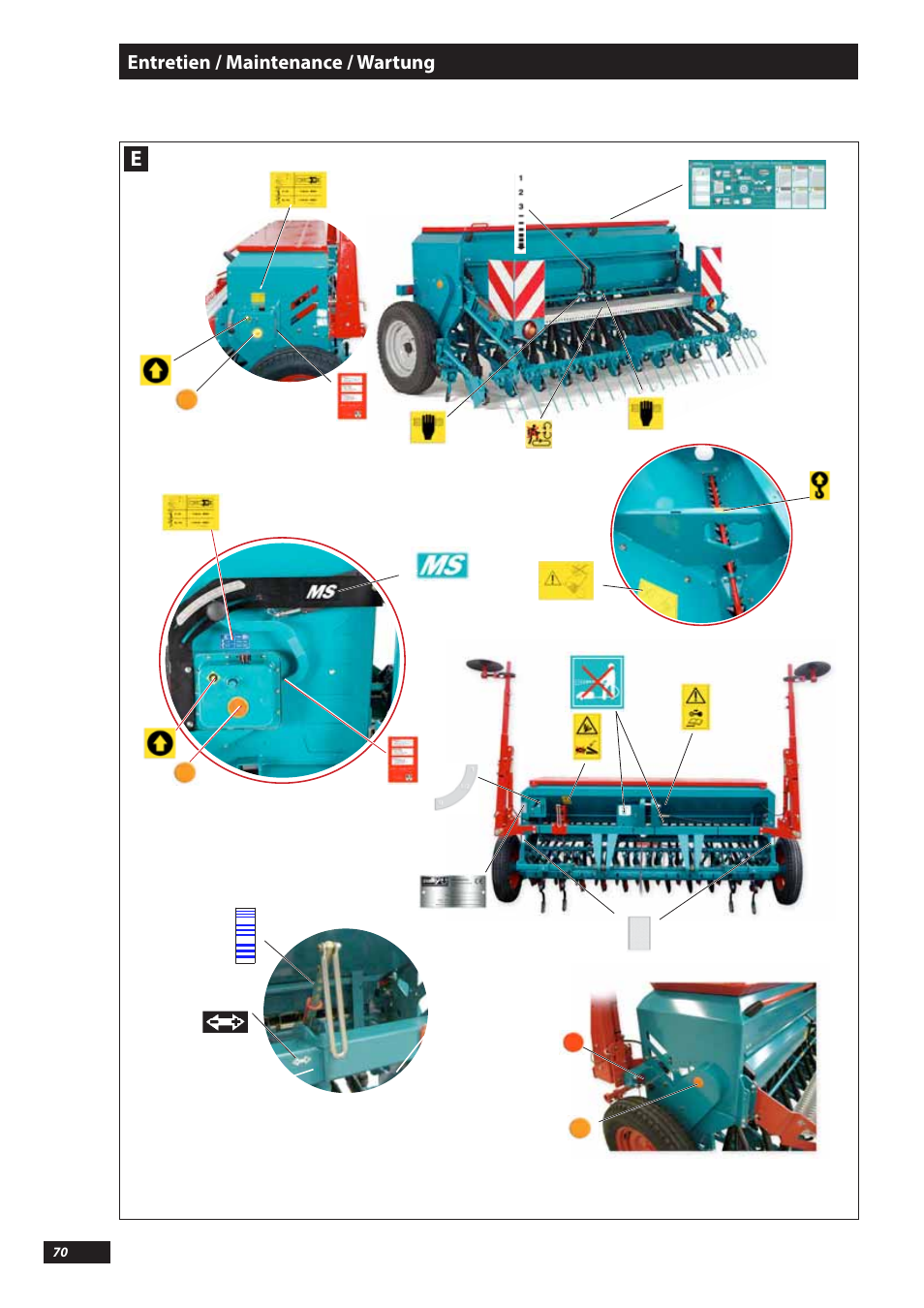 Entretien / maintenance / wartung | Sulky Tramline SX > 03/2014 User Manual | Page 72 / 117