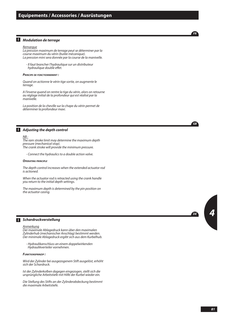 Equipements / accessories / ausrüstungen | Sulky Tramline SX > 03/2014 User Manual | Page 83 / 117