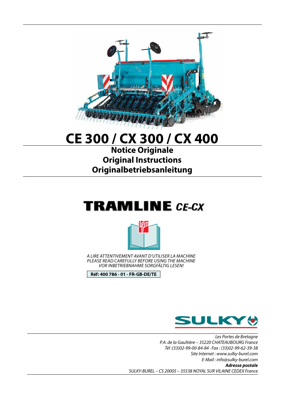 Sulky Tramline CX > 03/2014 User Manual | 107 pages