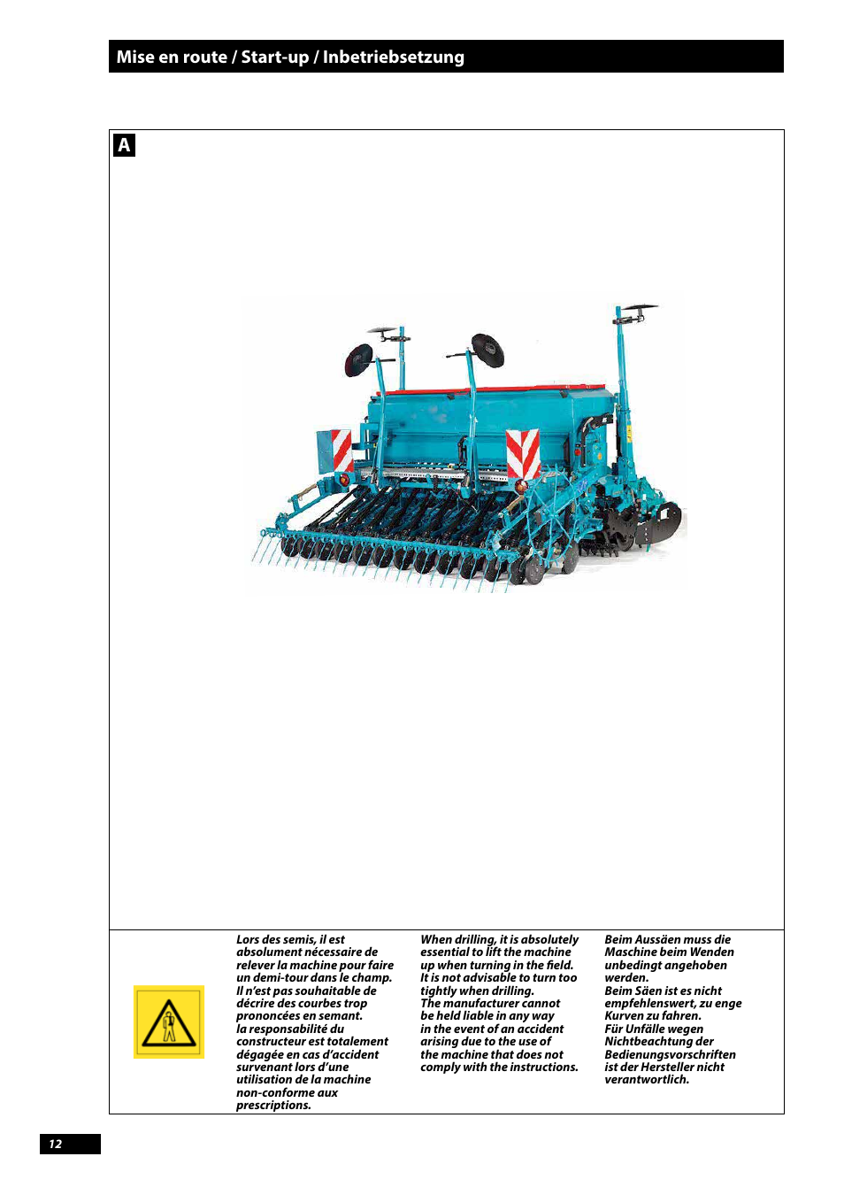 Mise en route / start-up / inbetriebsetzung | Sulky Tramline CX > 03/2014 User Manual | Page 14 / 107