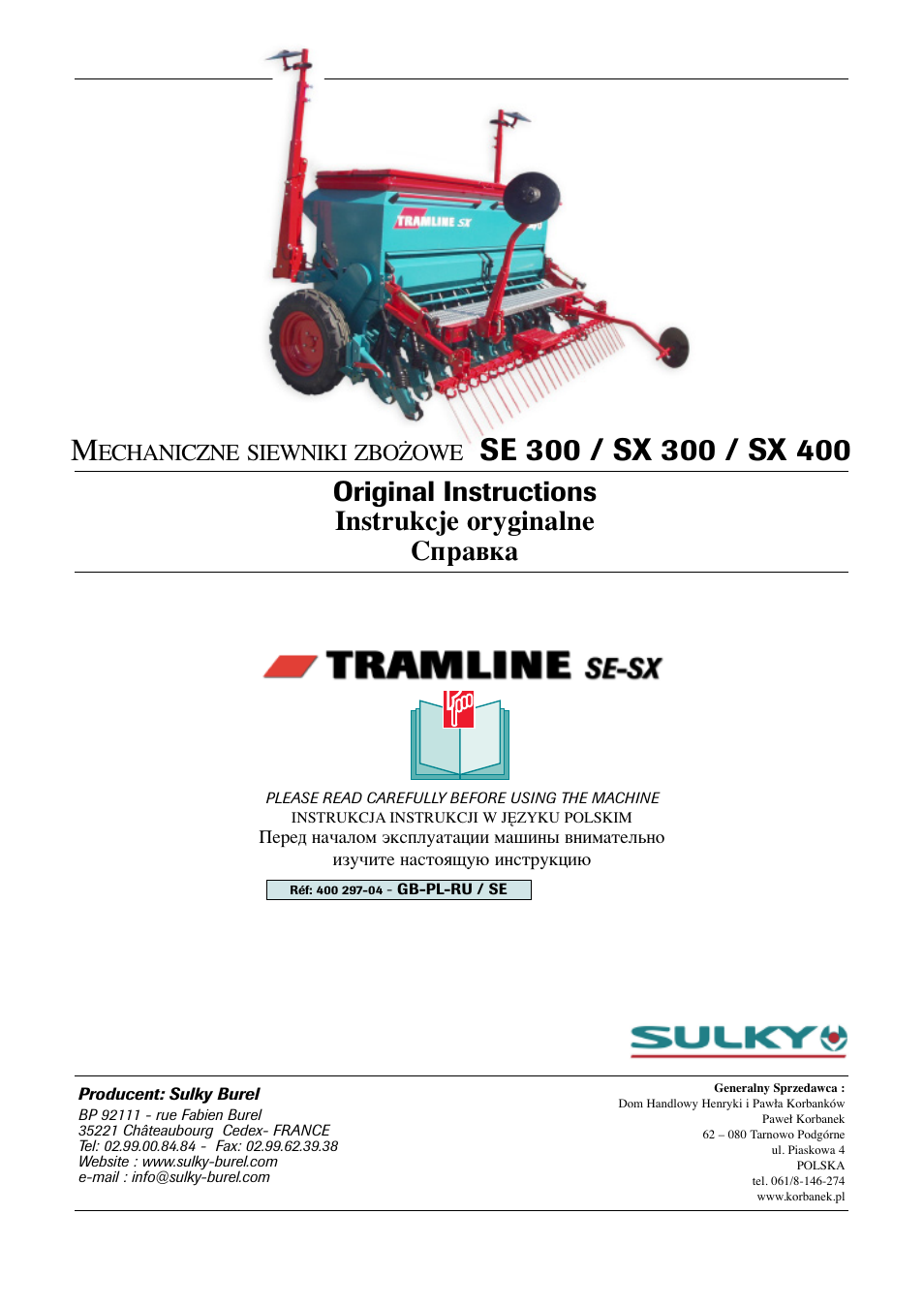 Sulky Tramline SX > 03/2014 User Manual | 120 pages