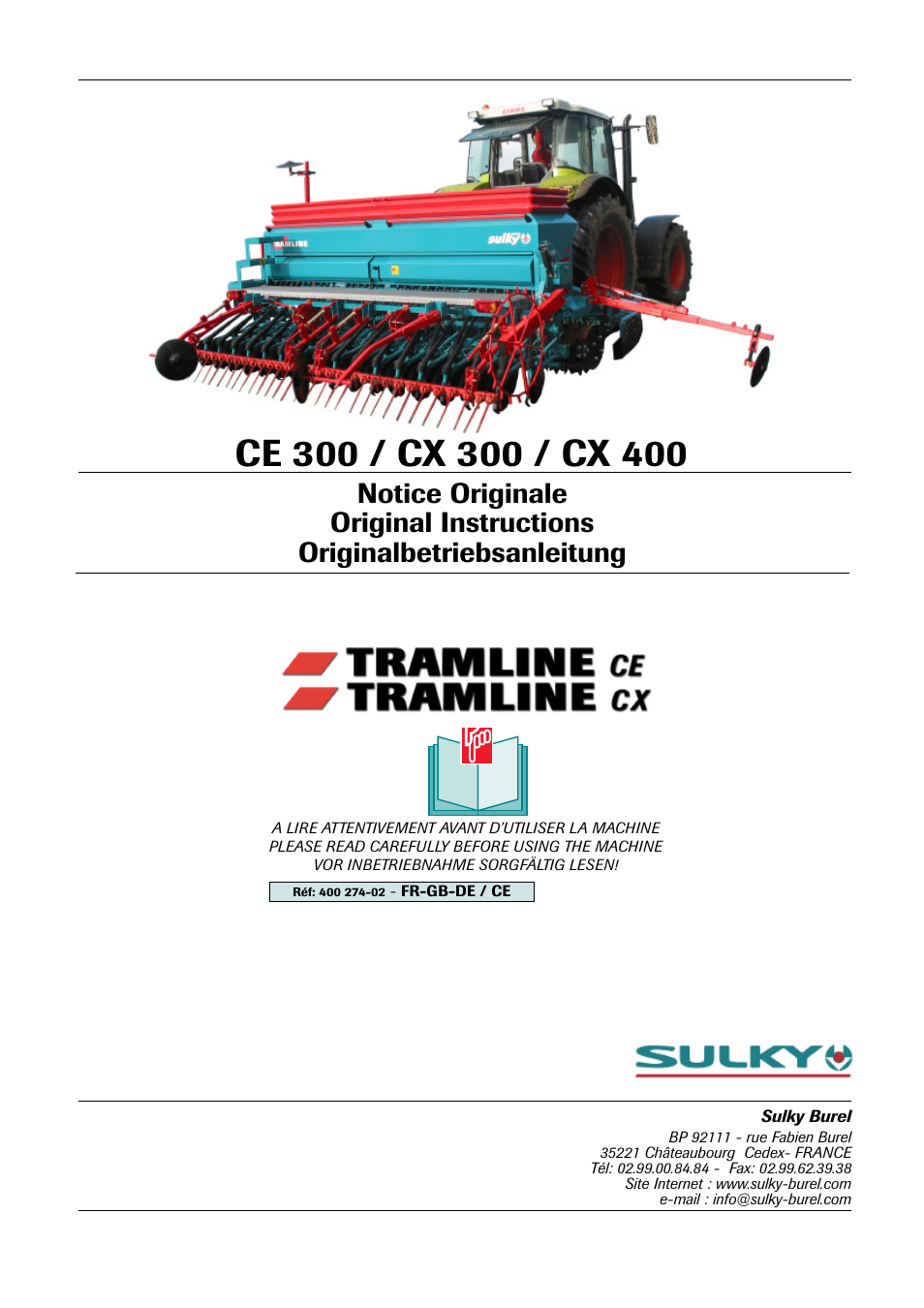 Sulky Tramline CX > 03/2014 User Manual | 105 pages