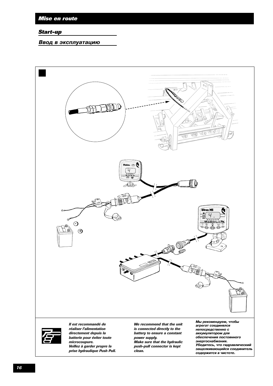 Mise en route start-up, Ввод в эксплуатацию | Sulky Tramline GC User Manual | Page 17 / 79