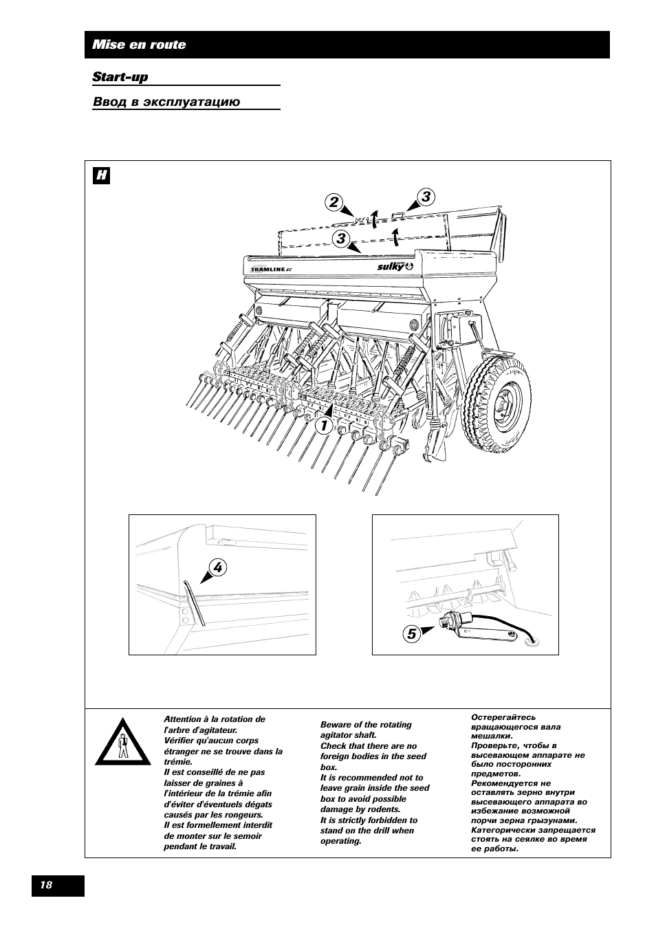 Mise en route start-up h | Sulky Tramline GC User Manual | Page 19 / 79