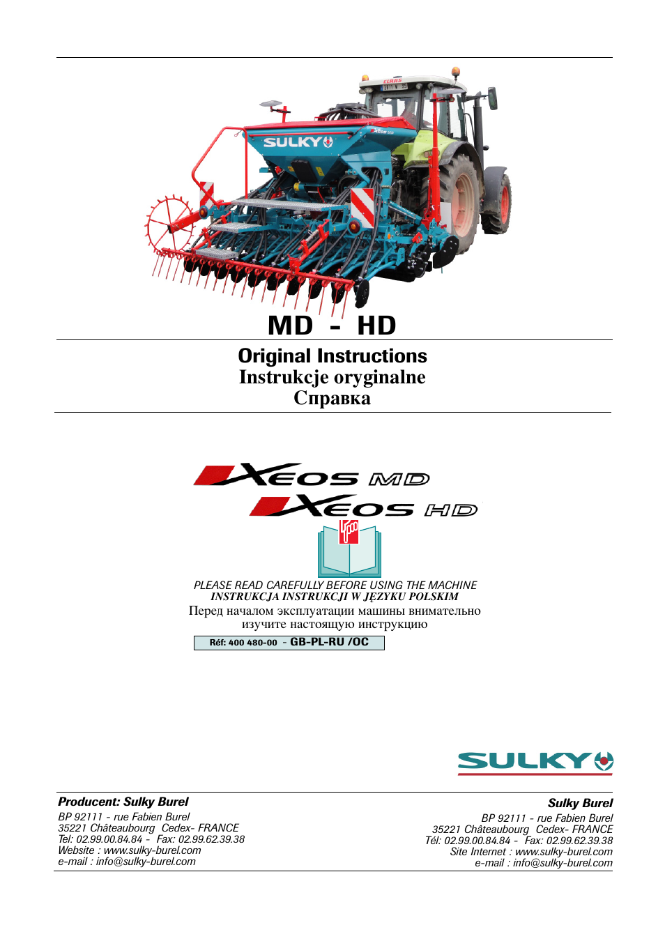 Sulky Xeos HD User Manual | 85 pages