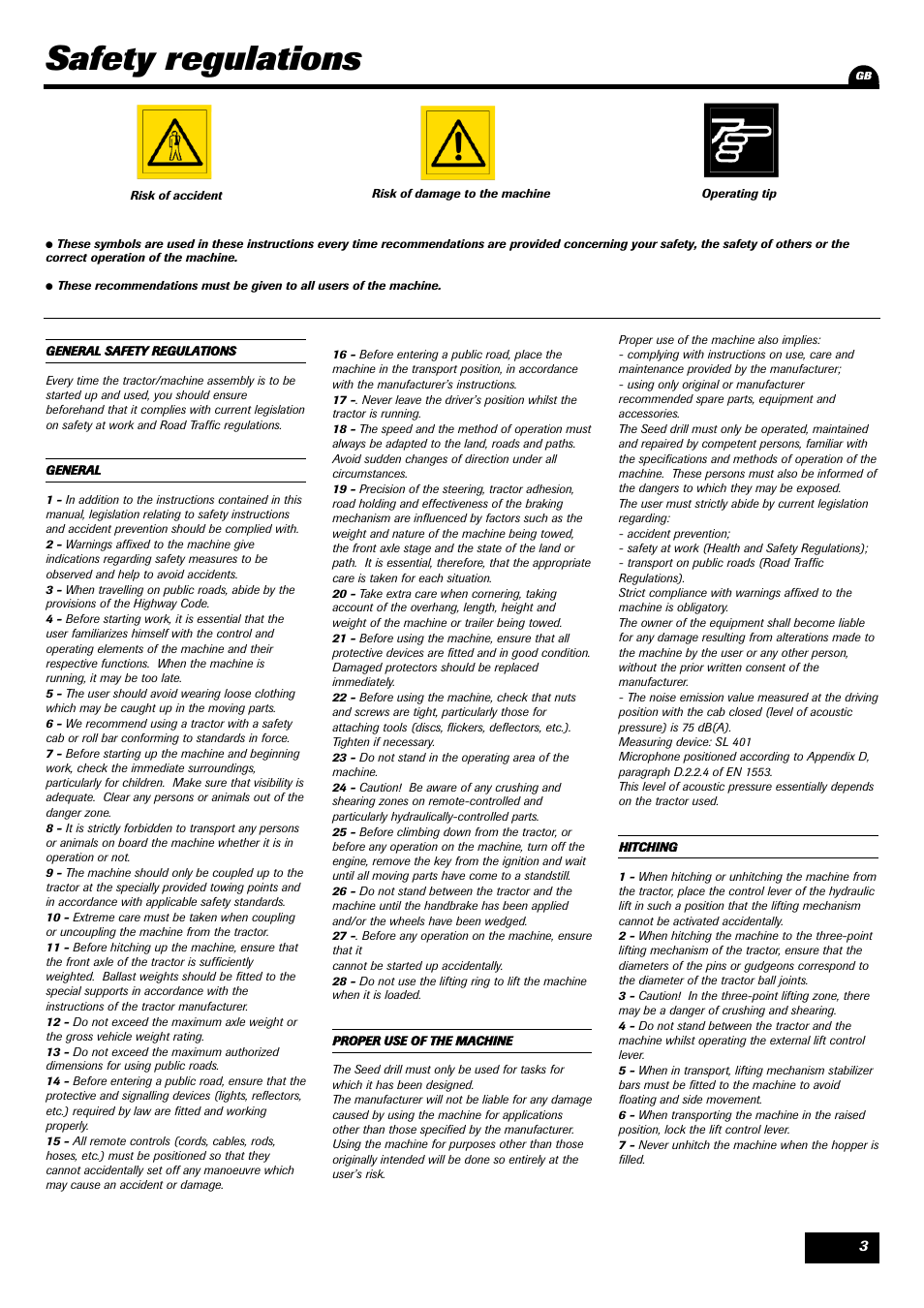 Safety regulations | Sulky Xeos HD User Manual | Page 5 / 85