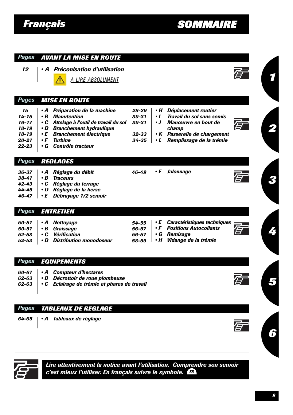 Sommaire français | Sulky Xeos Pro User Manual | Page 11 / 67