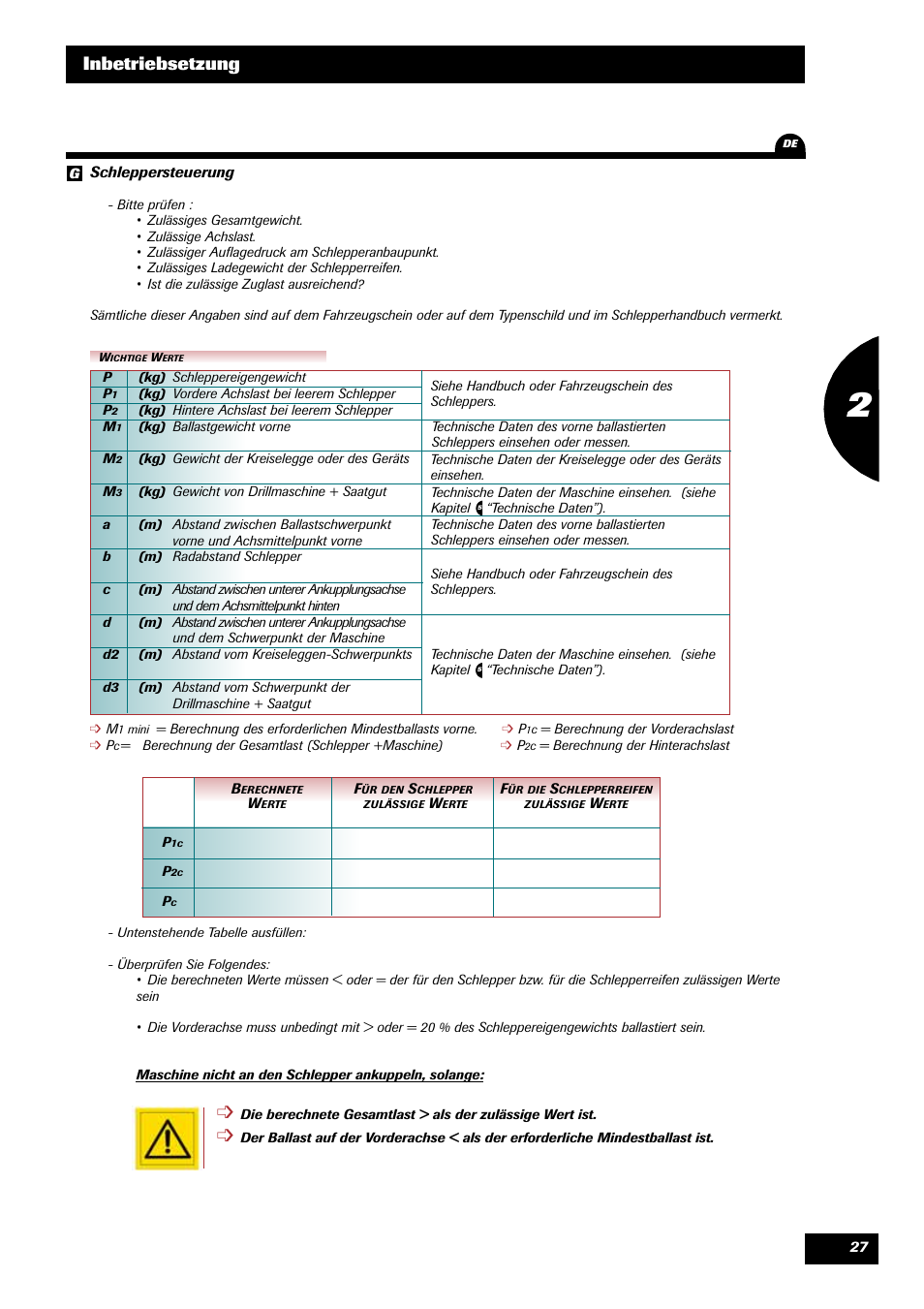 Inbetriebsetzung | Sulky Xeos Pro User Manual | Page 29 / 67