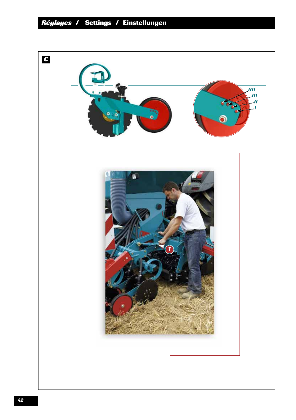Réglages / settings / einstellungen | Sulky Xeos Pro User Manual | Page 44 / 67