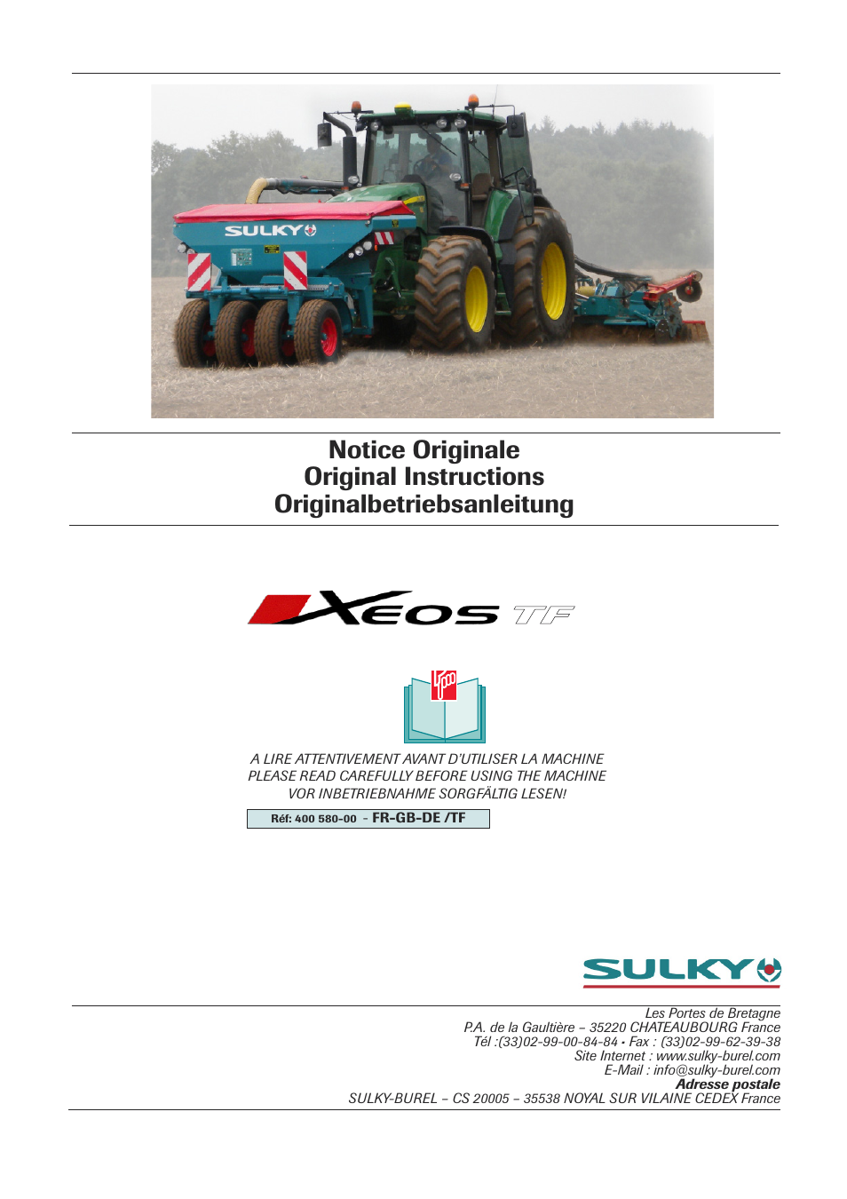 Sulky XEOS TF User Manual | 91 pages