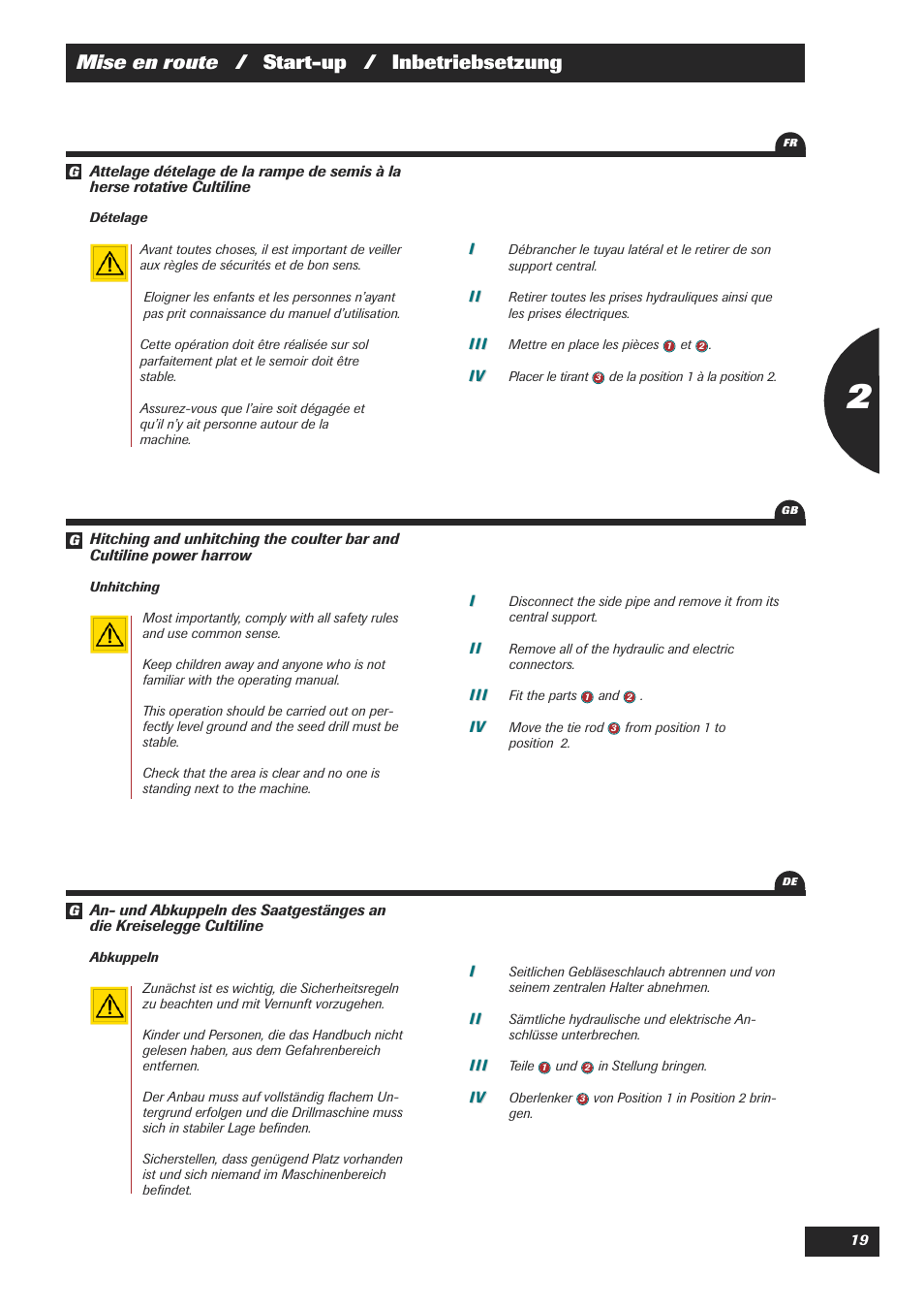 Mise en route / start-up / inbetriebsetzung | Sulky XEOS TF User Manual | Page 21 / 91