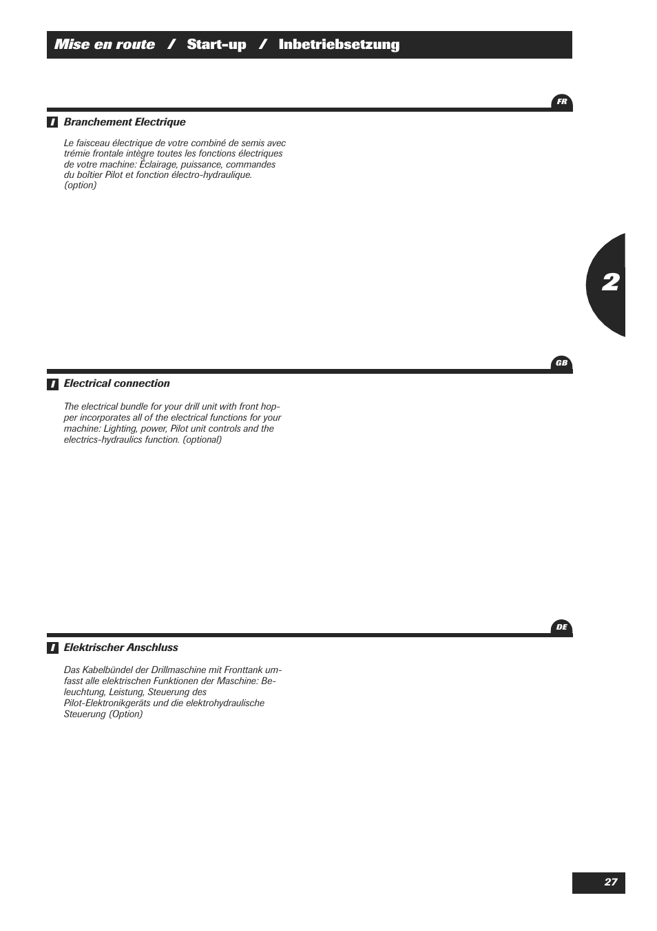 Mise en route / start-up / inbetriebsetzung | Sulky XEOS TF User Manual | Page 29 / 91