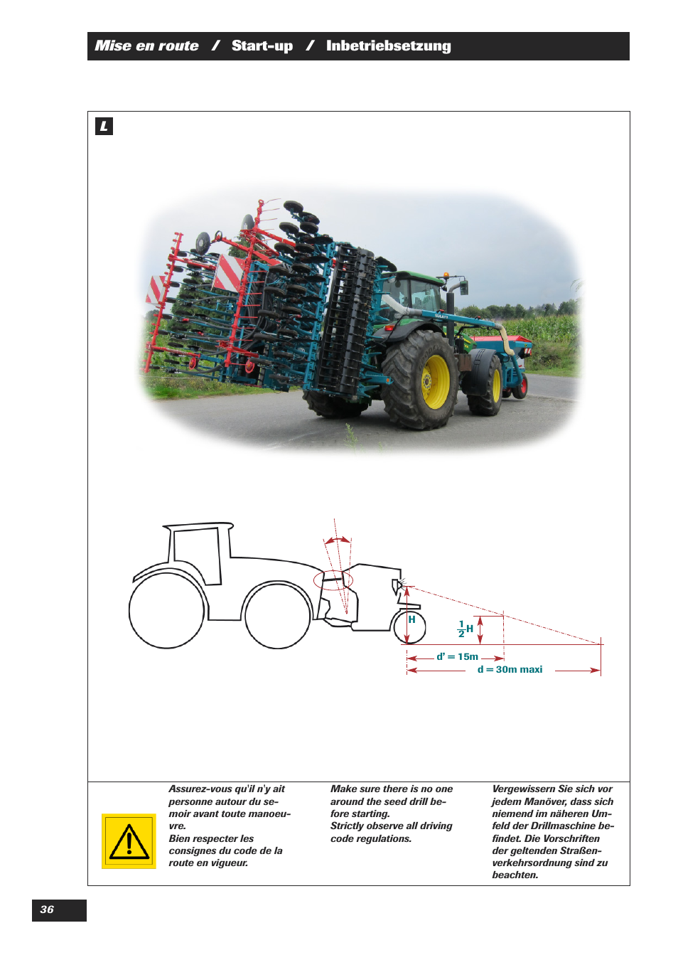 Mise en route / start-up / inbetriebsetzung | Sulky XEOS TF User Manual | Page 38 / 91