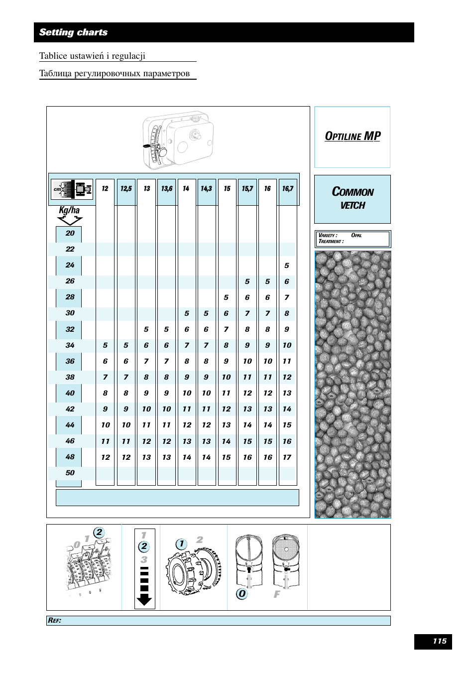 Ommon vetch | Sulky Optiline MP User Manual | Page 116 / 119