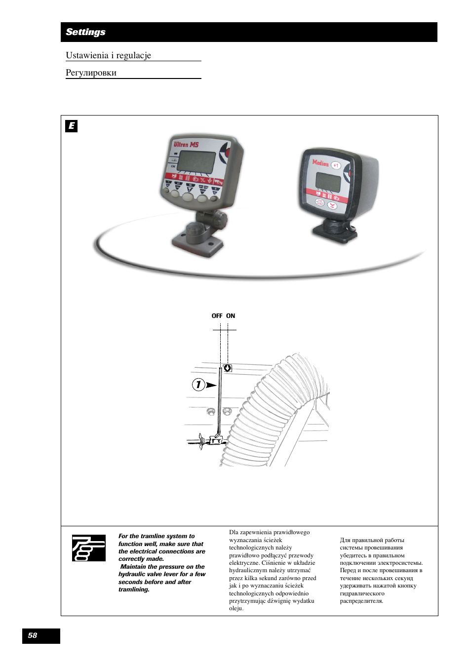 Settings ustawienia i regulacje егулировки | Sulky Optiline MP User Manual | Page 59 / 119