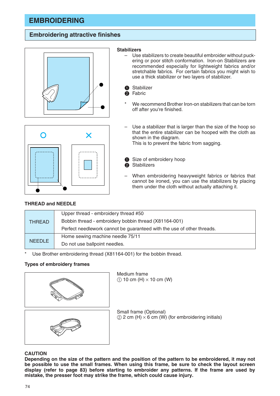 Embroidering, Embroidering attractive finishes | Brother PE 400D User Manual | Page 77 / 112