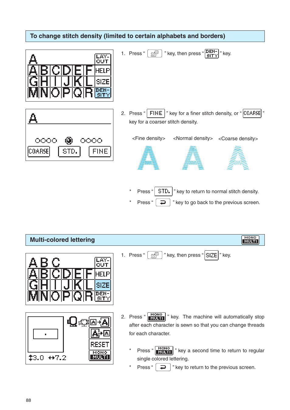 Multi-colored lettering | Brother PE 400D User Manual | Page 91 / 112