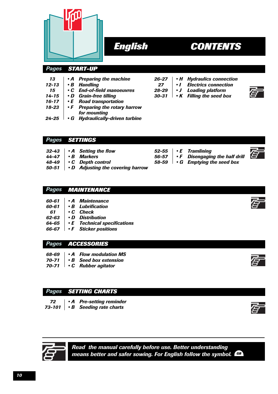 Sulky Optiline Pro User Manual | Page 12 / 103