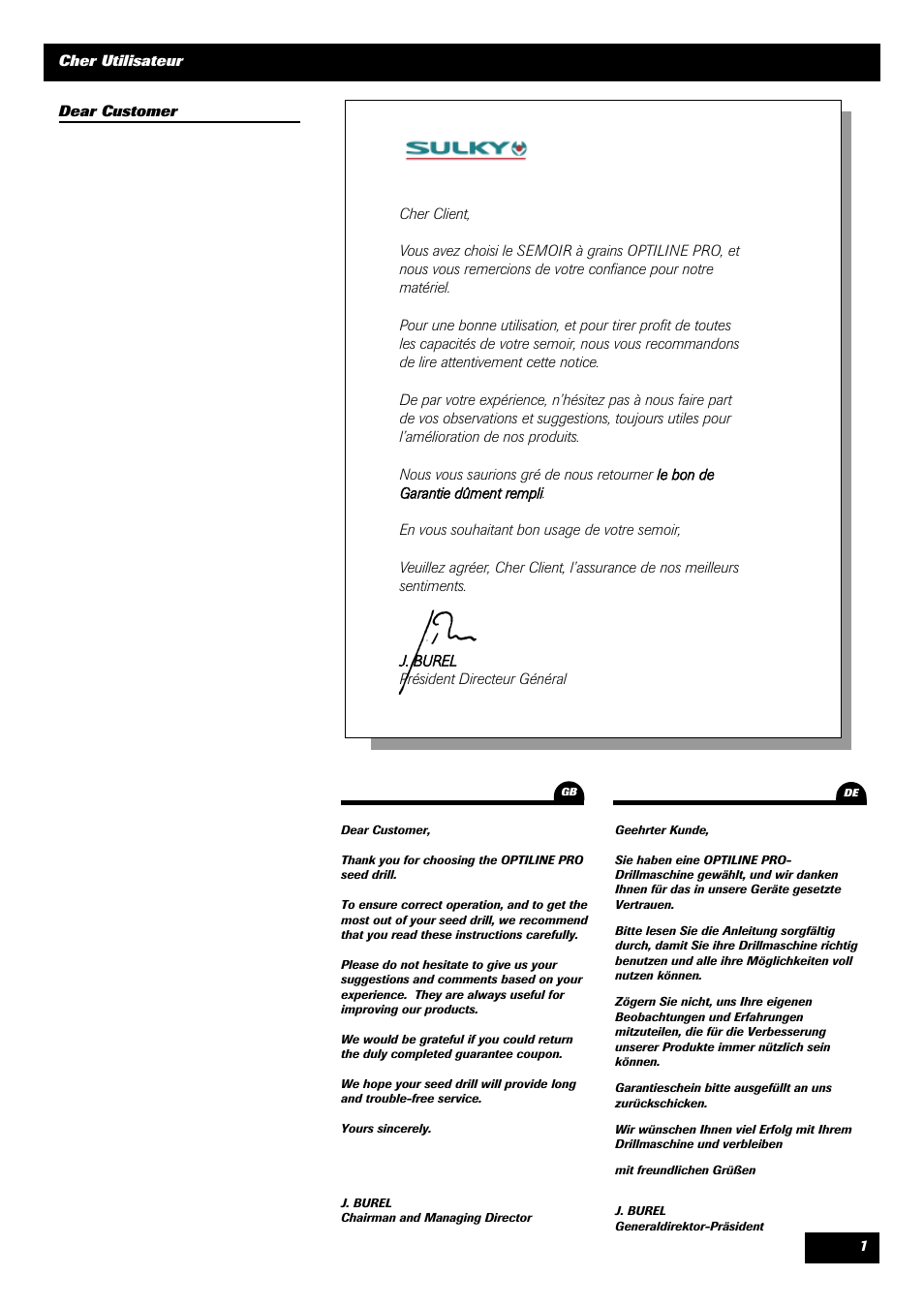 Sulky Optiline Pro User Manual | Page 3 / 103