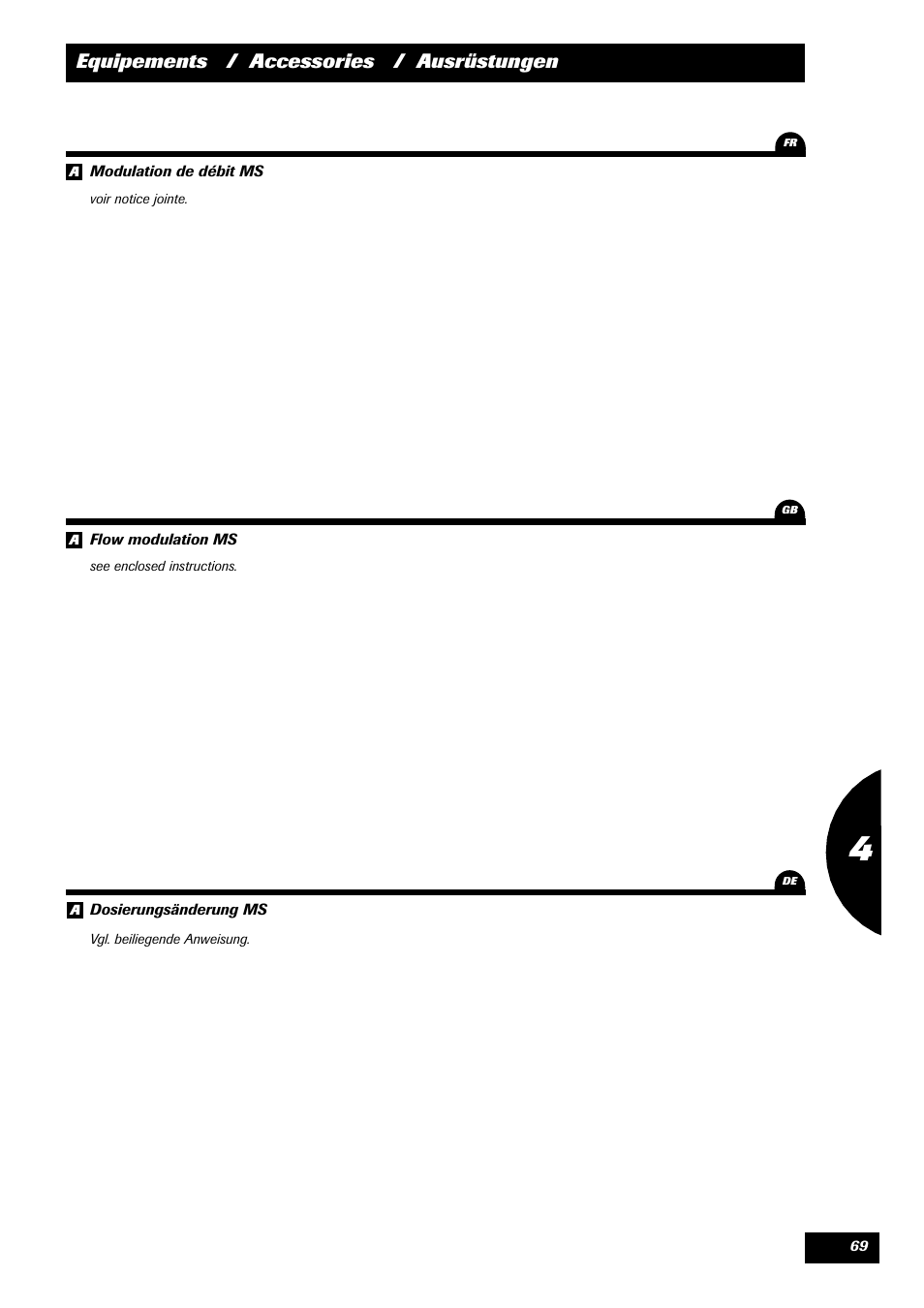 Equipements / accessories / ausrüstungen | Sulky Optiline Pro User Manual | Page 71 / 103