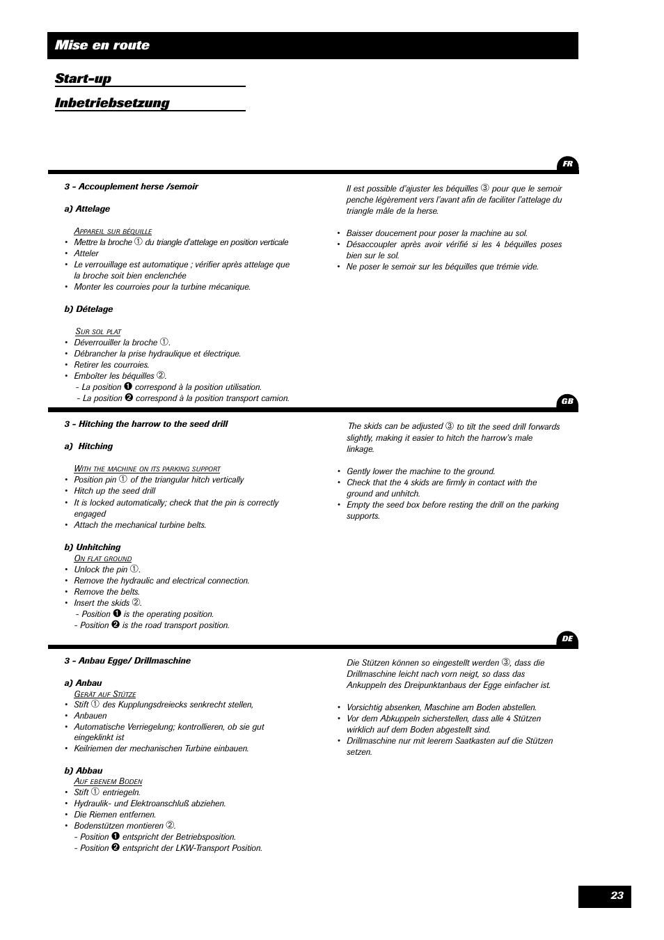 Mise en route start-up inbetriebsetzung | Sulky Reguline SPI User Manual | Page 25 / 111