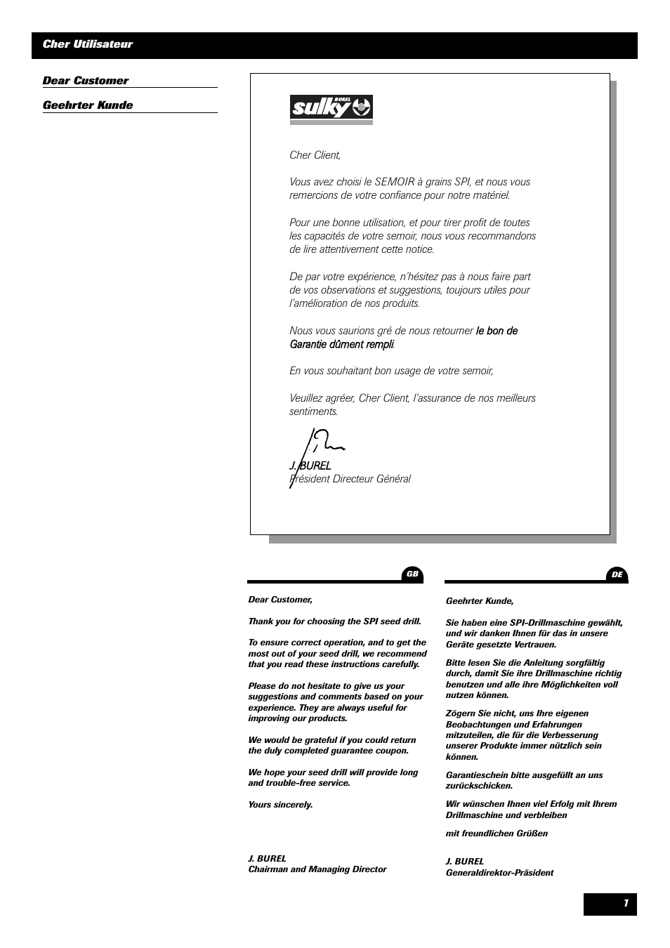 Sulky Reguline SPI User Manual | Page 3 / 111