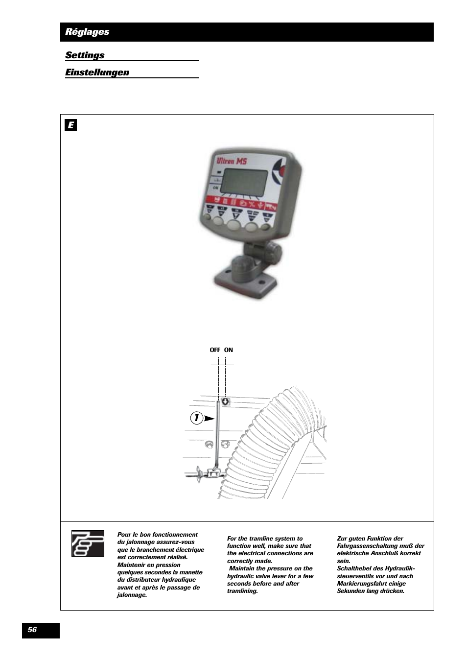 Réglages settings einstellungen | Sulky Reguline SPI User Manual | Page 58 / 111