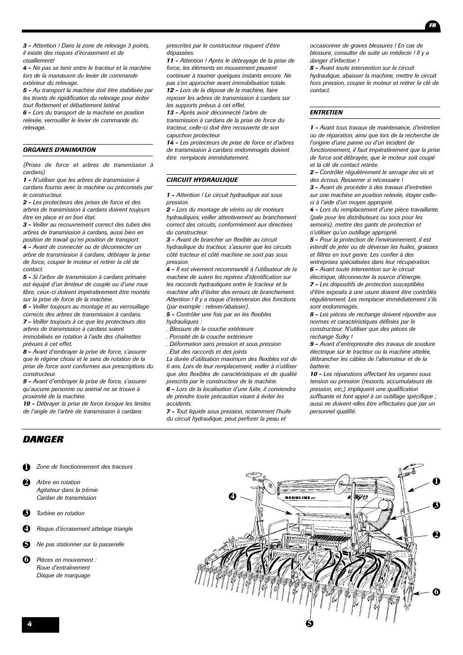 Danger | Sulky Reguline SPI User Manual | Page 6 / 111