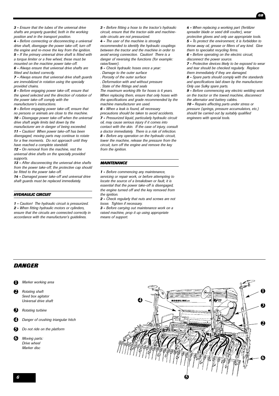 Danger | Sulky Reguline SPI User Manual | Page 8 / 111