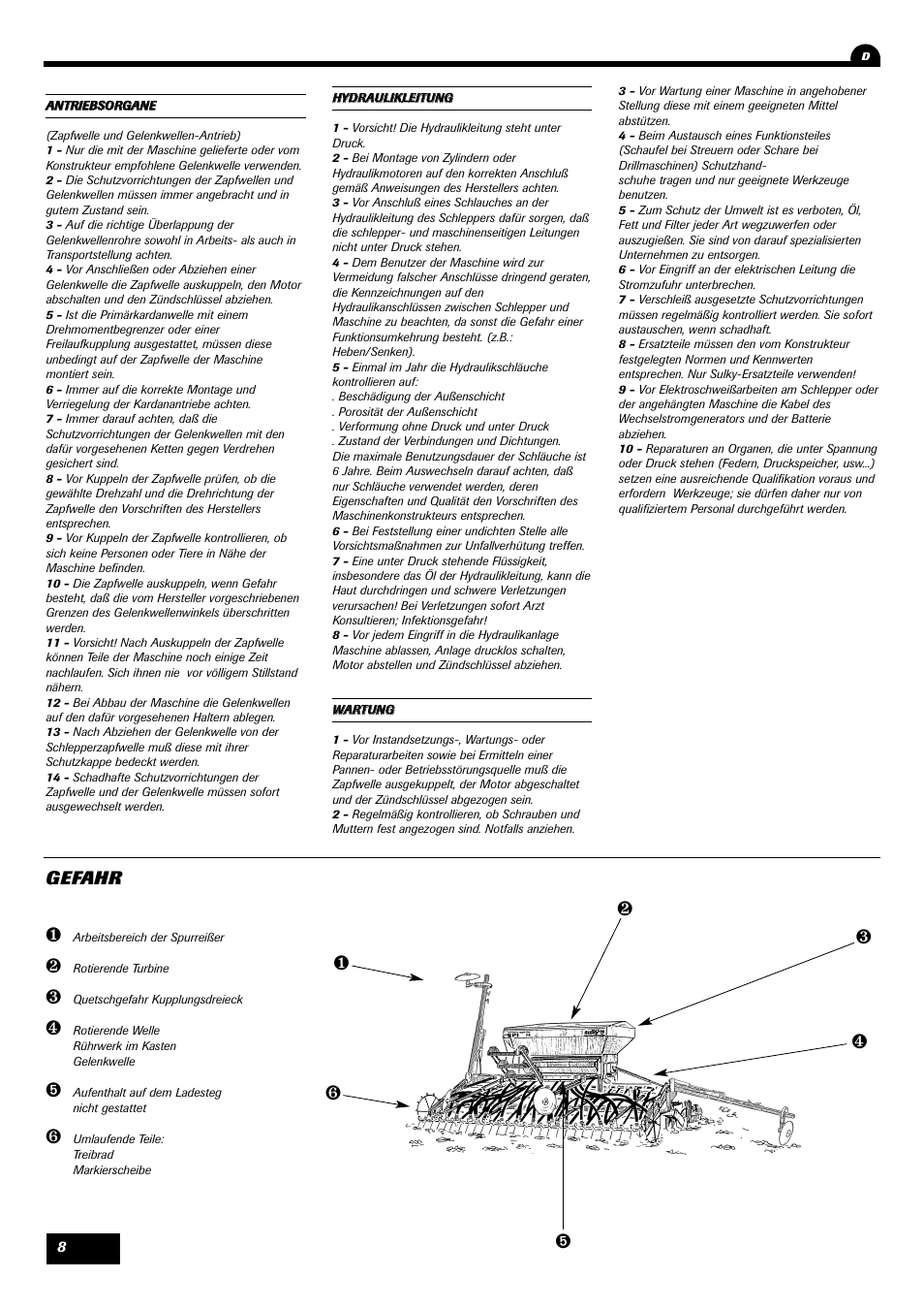 Gefahr | Sulky SPI Regul-line User Manual | Page 10 / 94