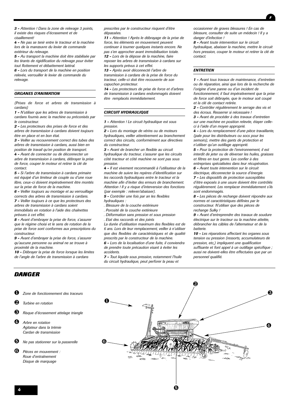 Danger | Sulky SPI Regul-line User Manual | Page 6 / 94