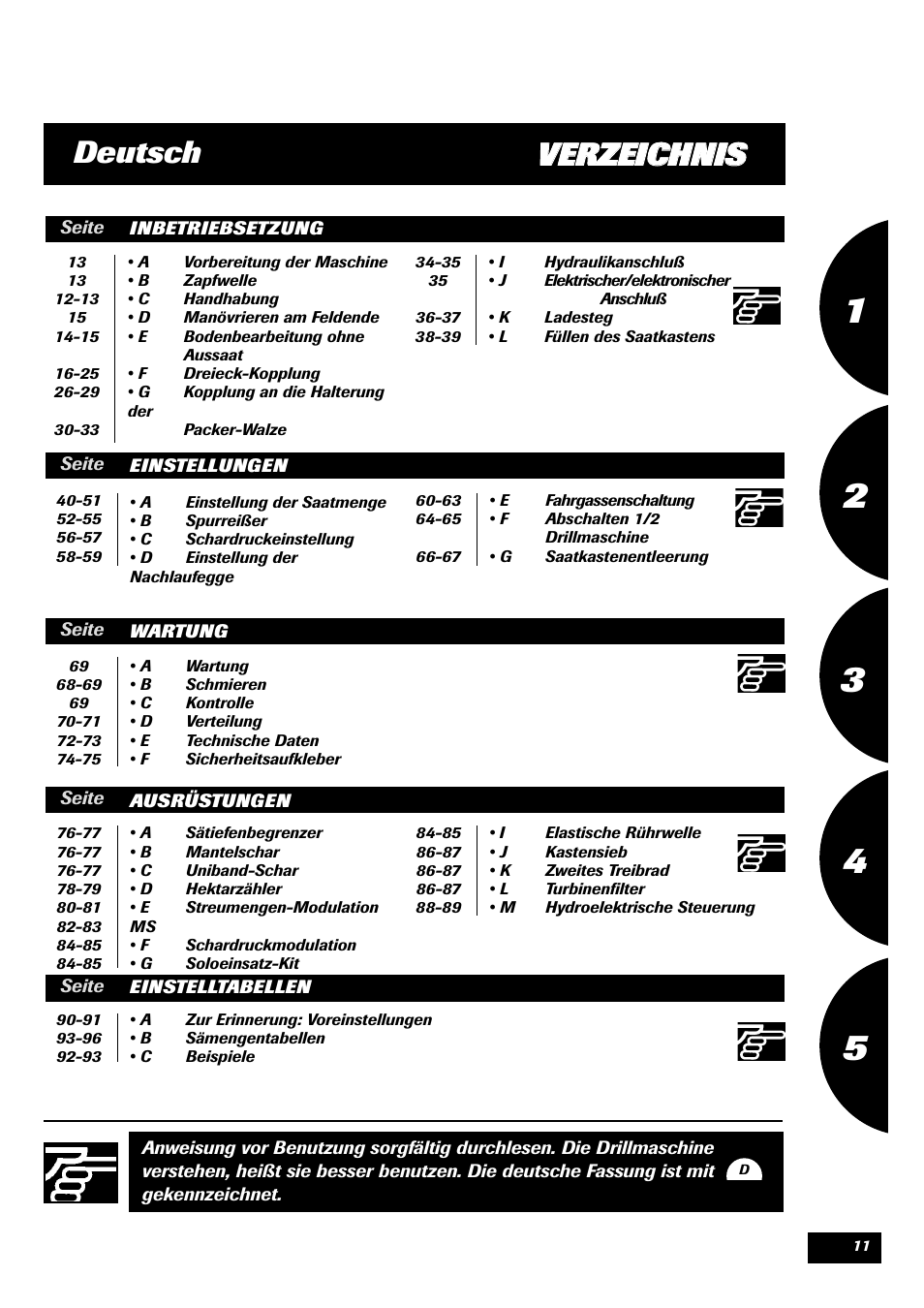 Vve er rz ze eiic ch hn niis s deutsch | Sulky SPL User Manual | Page 13 / 98