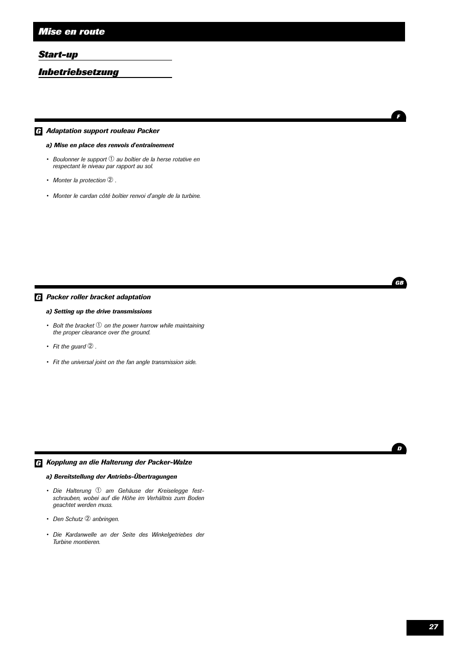 Mise en route start-up inbetriebsetzung | Sulky SPL User Manual | Page 29 / 98