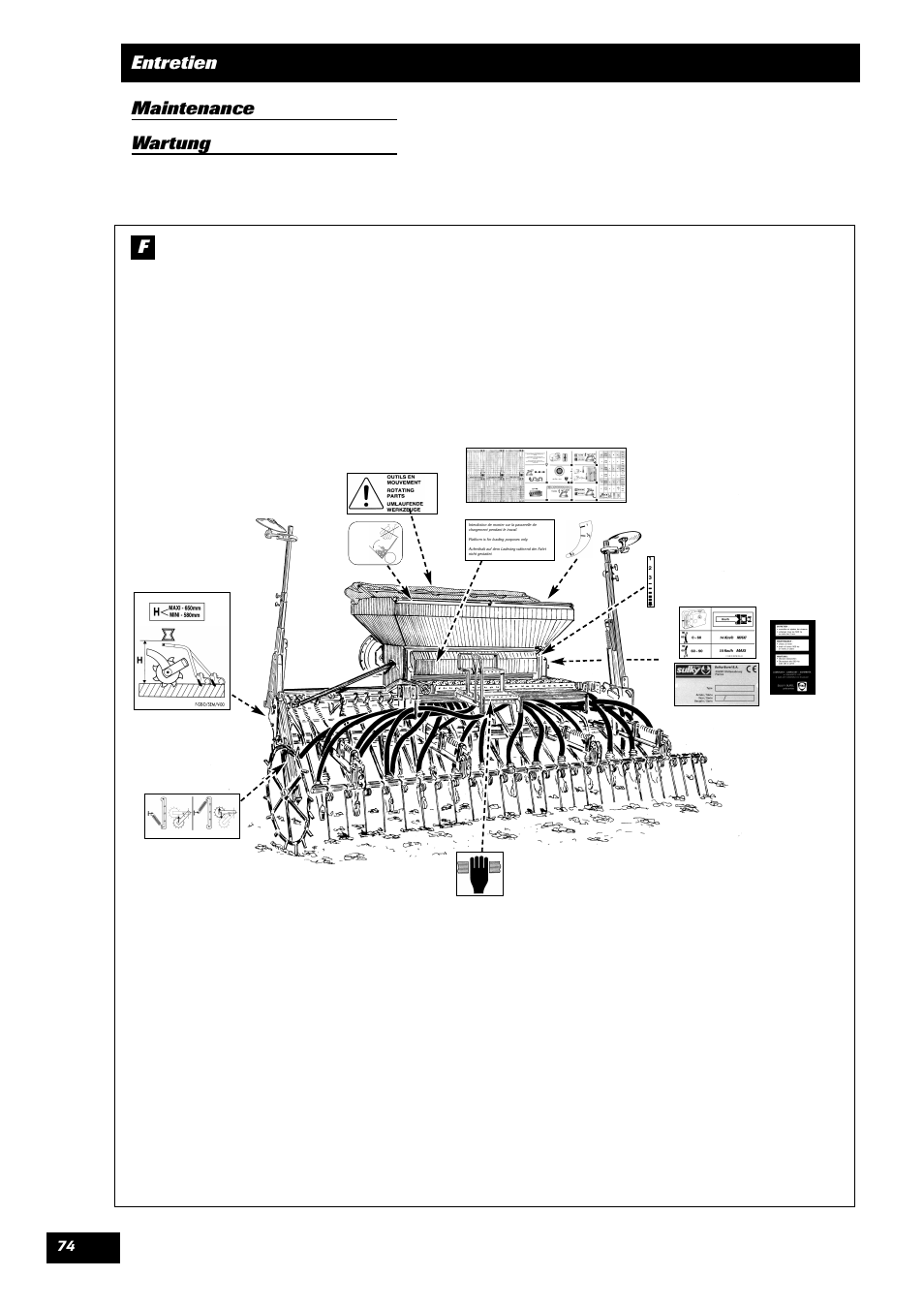 Entretien maintenance wartung f | Sulky SPL User Manual | Page 76 / 98