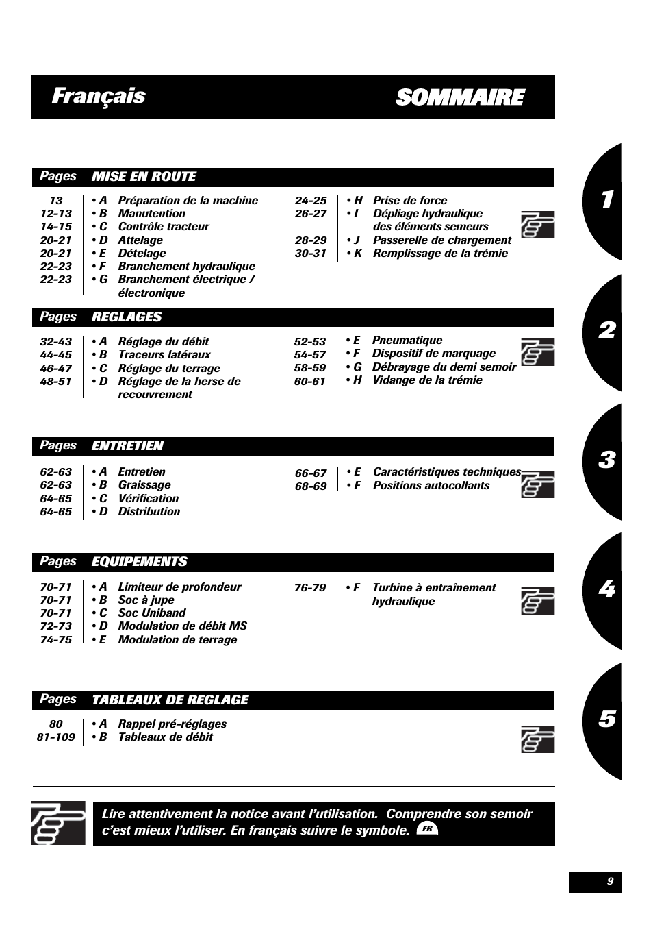 Sommaire français | Sulky Reguline Solo User Manual | Page 11 / 111