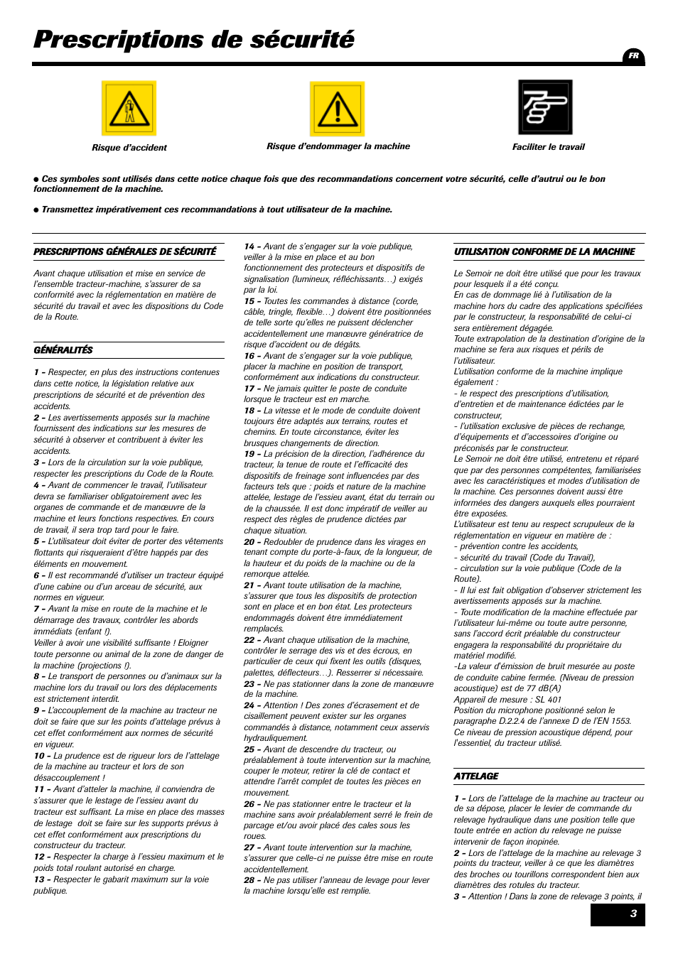 Prescriptions de sécurité | Sulky Reguline Solo User Manual | Page 5 / 111