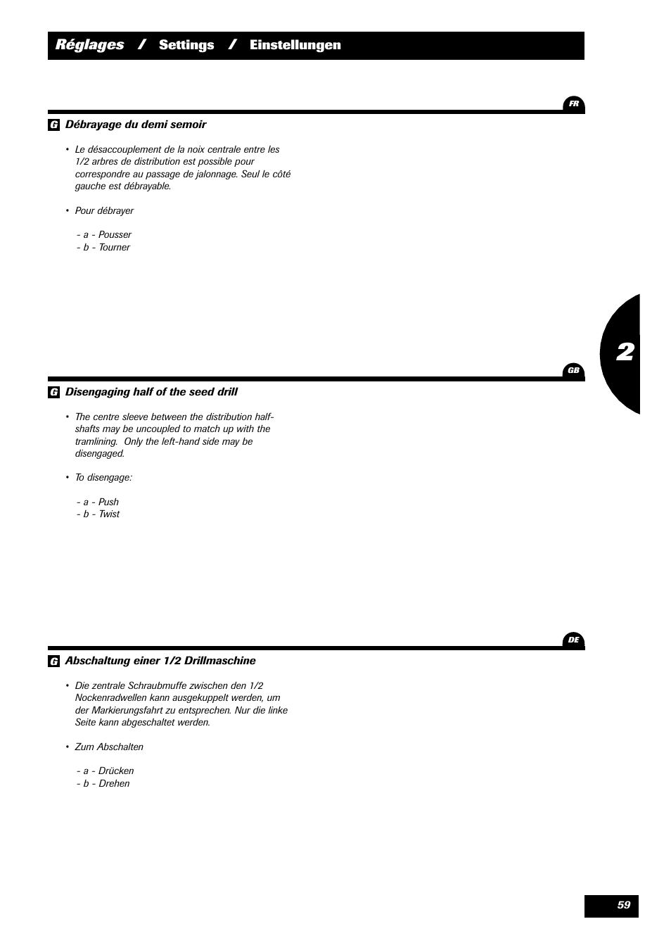 Réglages | Sulky Reguline Solo User Manual | Page 61 / 111