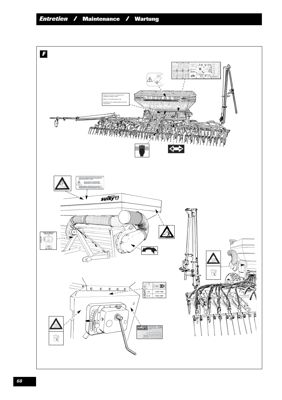Entretien, Maintenance, Wartung f | Sulky Reguline Solo User Manual | Page 70 / 111