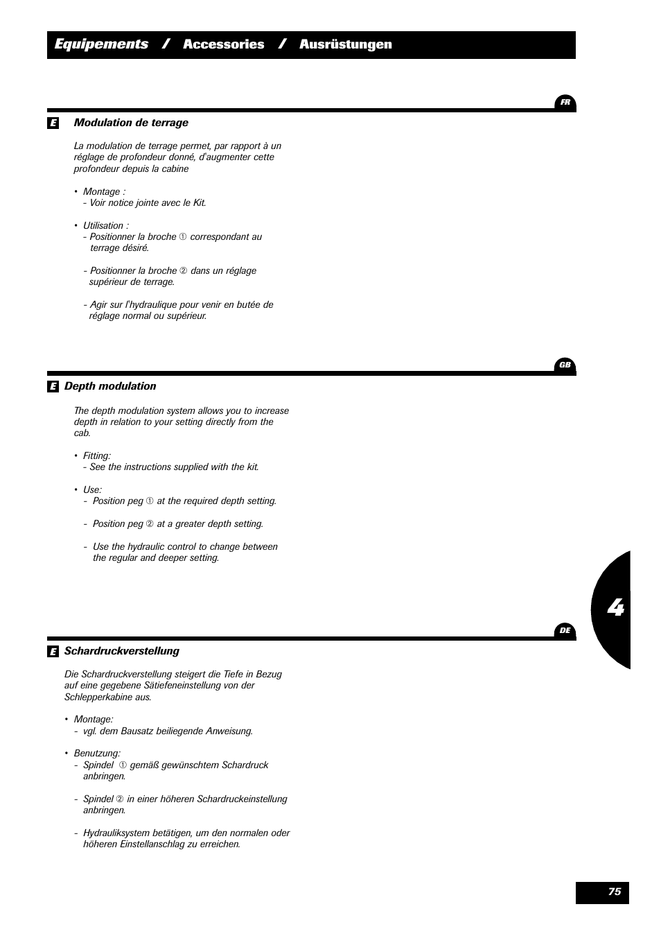 Equipements, Accessories, Ausrüstungen | Sulky Reguline Solo User Manual | Page 77 / 111