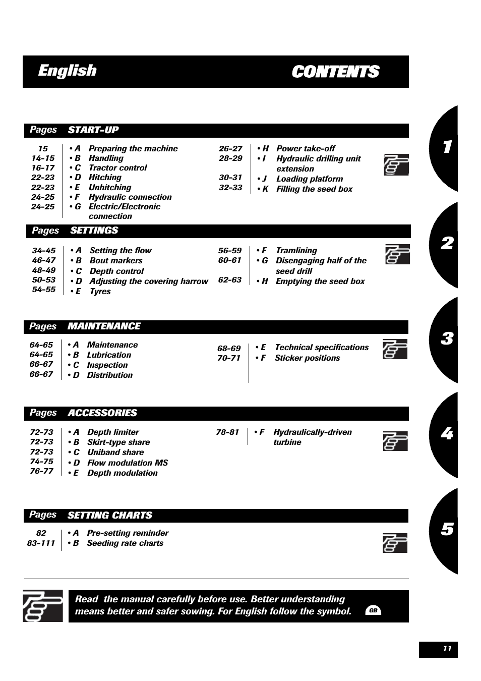Contents english | Sulky Reguline Solo User Manual | Page 13 / 113