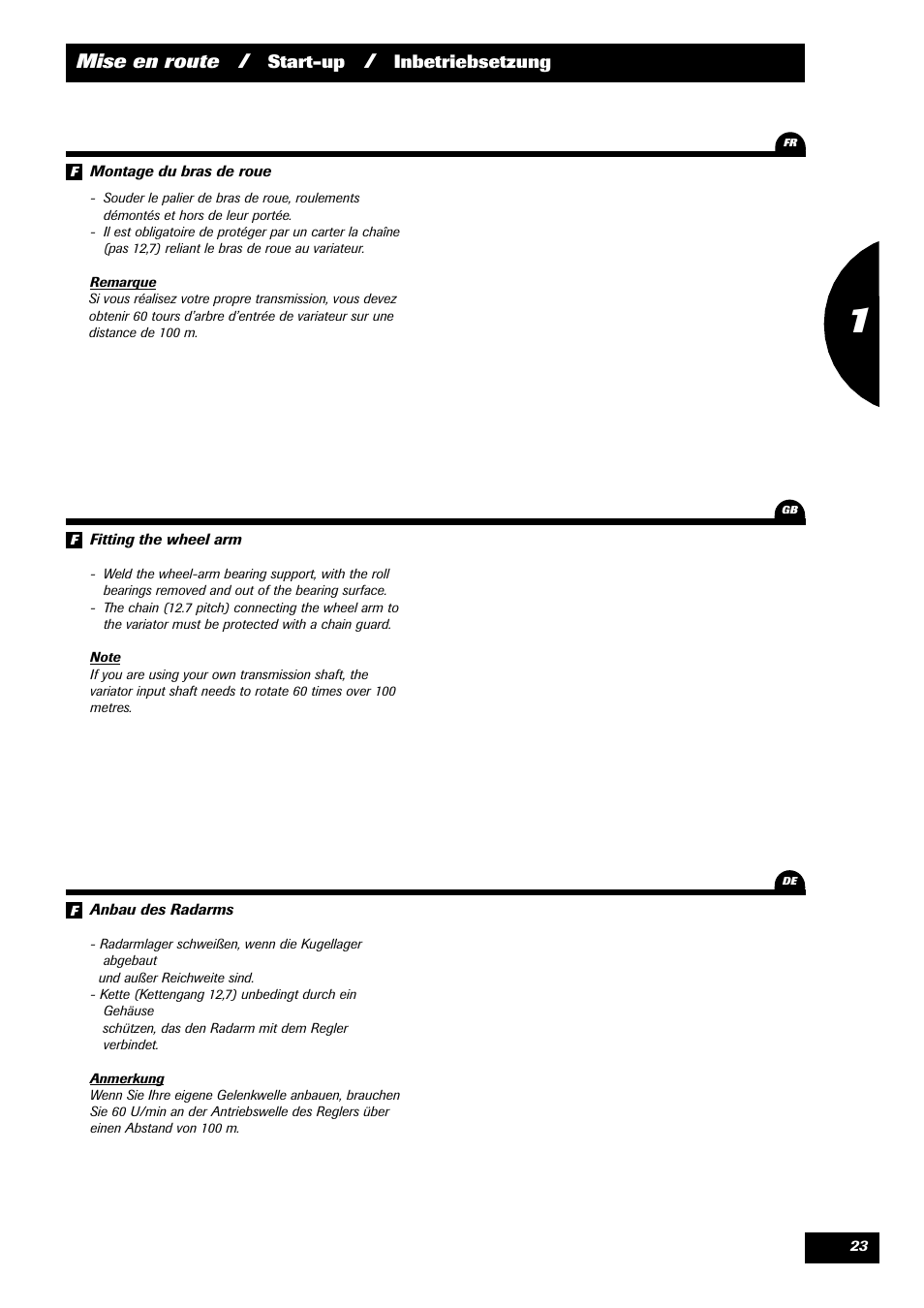 Mise en route, Start-up, Inbetriebsetzung | Sulky Kit Tramline SE User Manual | Page 25 / 77