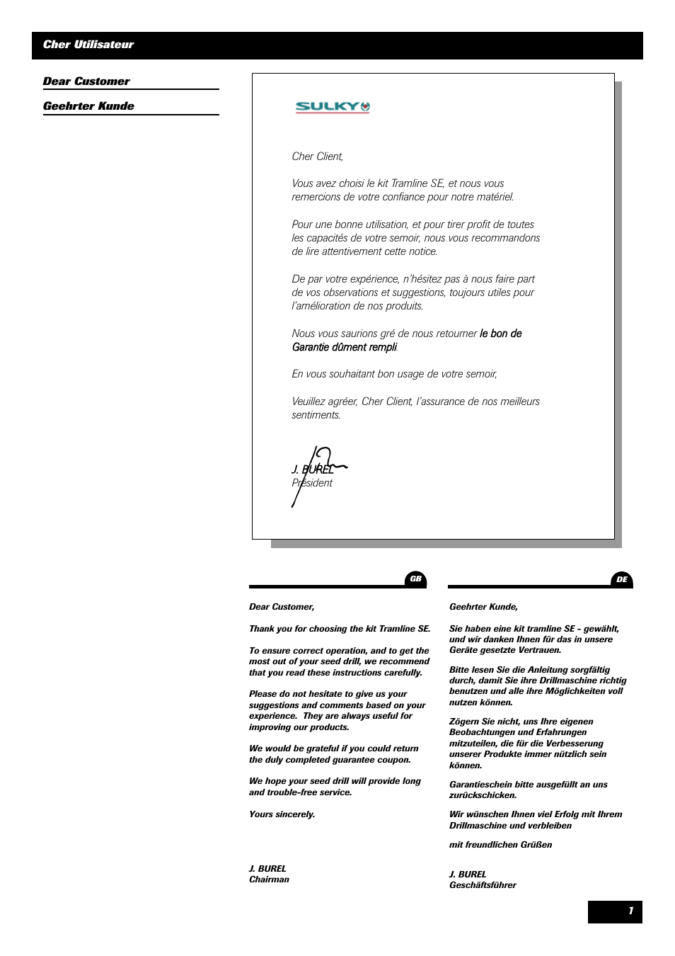 Sulky Kit Tramline SE User Manual | Page 3 / 77
