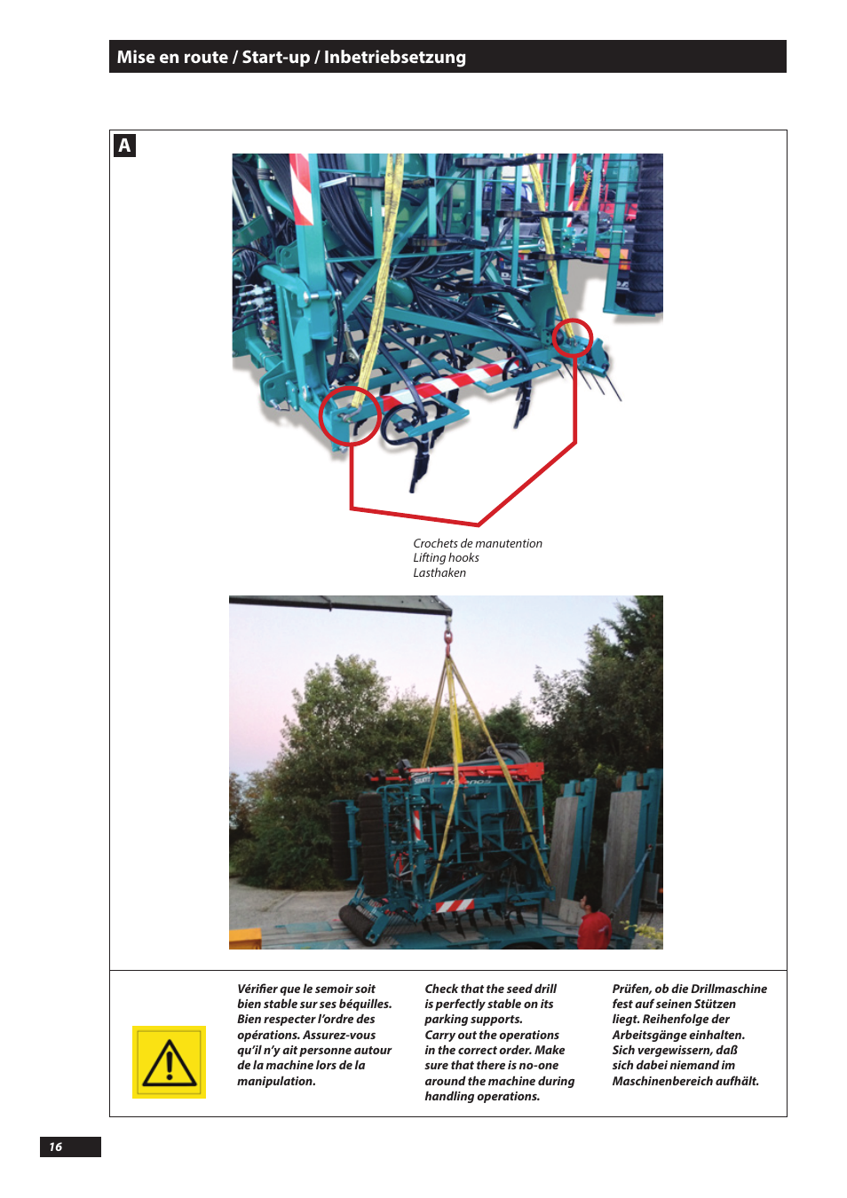 Mise en route / start-up / inbetriebsetzung | Sulky Kronos User Manual | Page 16 / 67