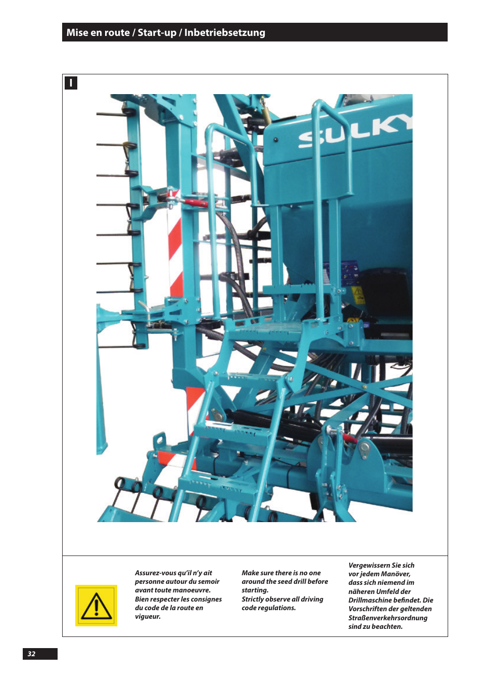 Mise en route / start-up / inbetriebsetzung | Sulky Kronos User Manual | Page 32 / 67